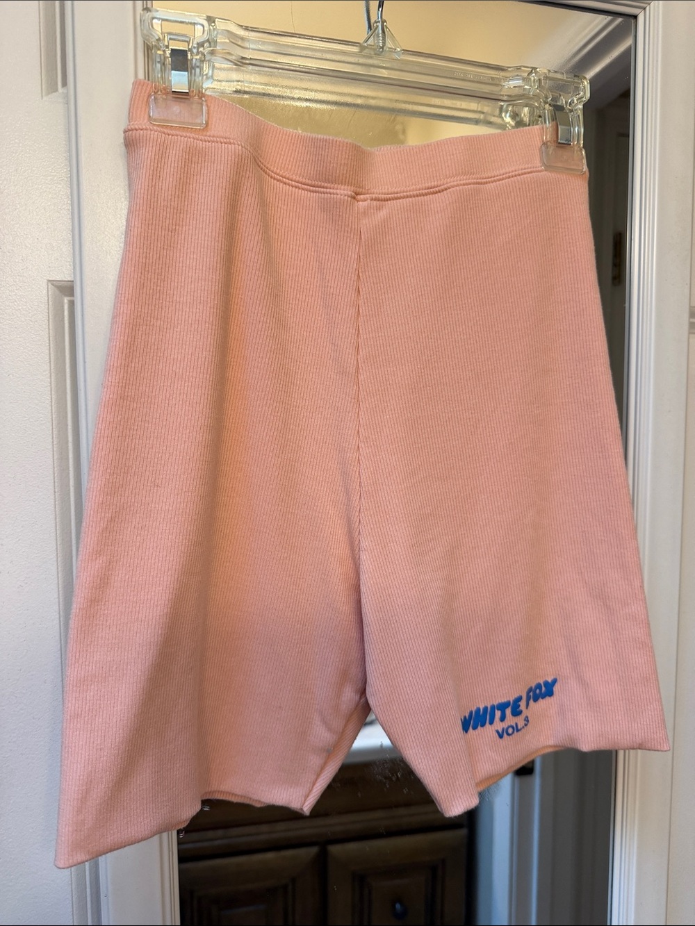 White Fox Pink Ribbed Women’s Shorts